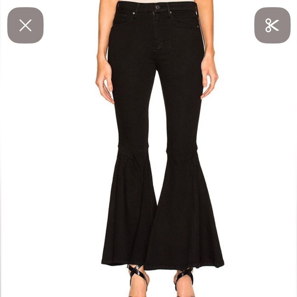 Frankie Black Flared Bell Bottom Jeans with open back size 25 - Picture 9 of 13